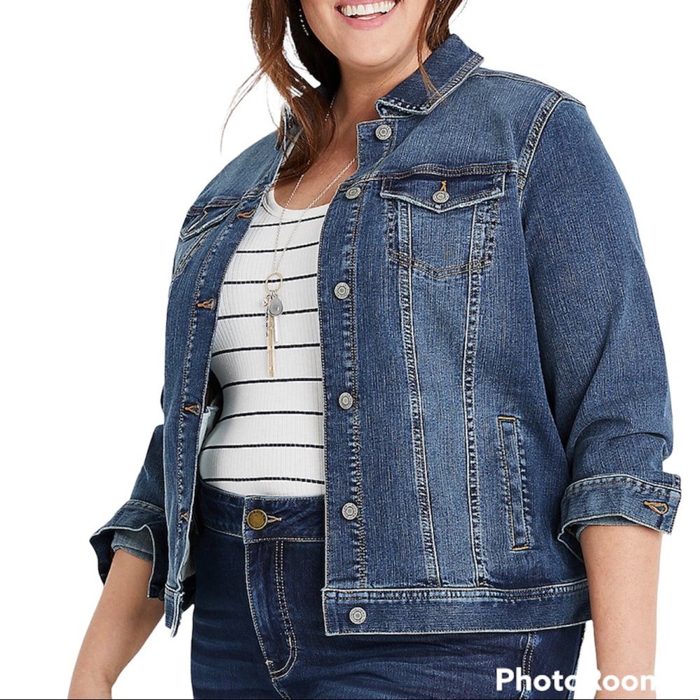 Torrid Traditional Dark Wash Denim Jacket - Picture 1 of 12